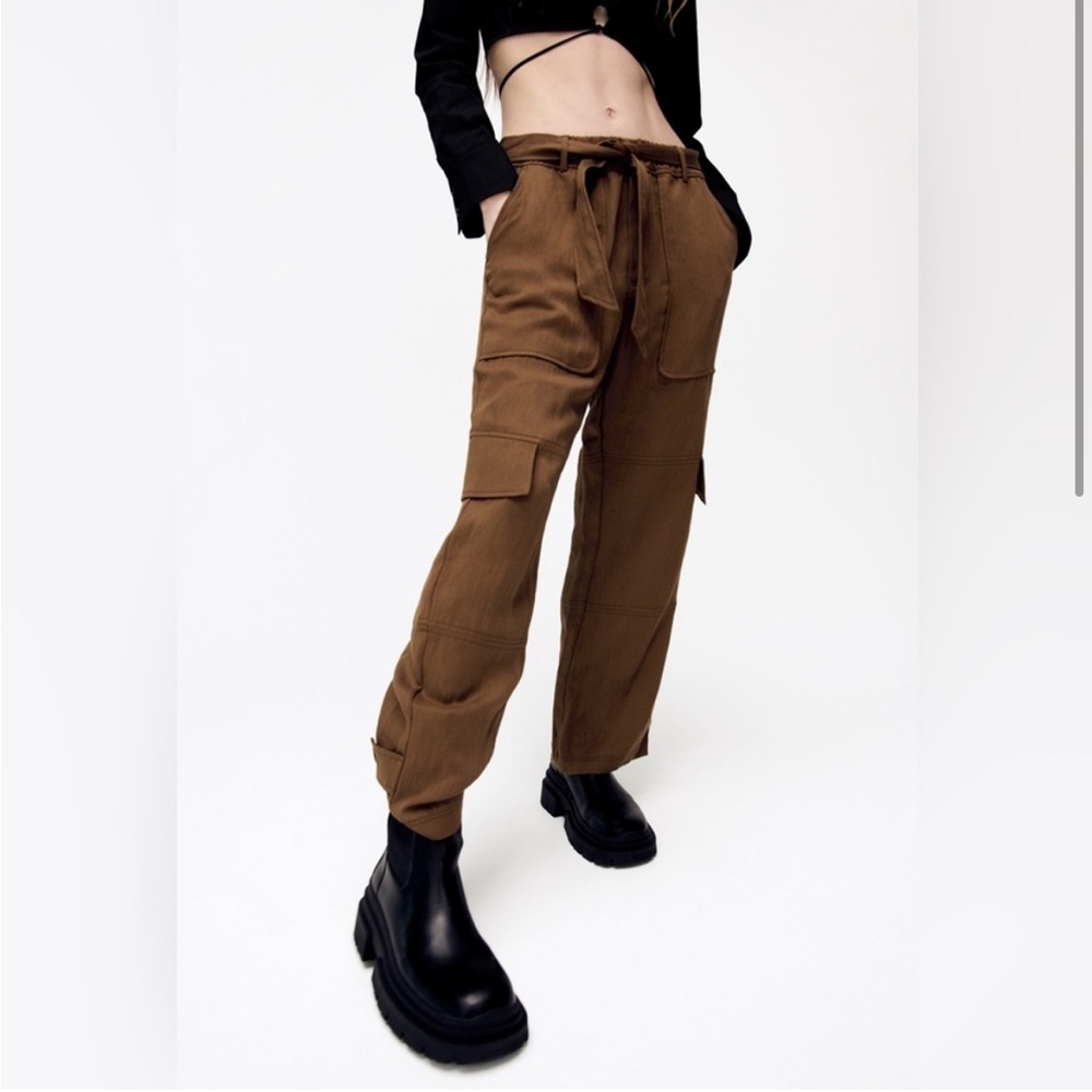 Zara Brown Cargo Pants NWT